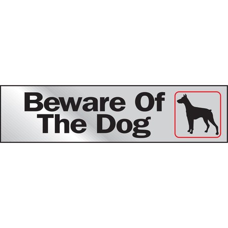 HY-KO 2X8 Beware Of The Dog Sign 2" x 8", 10PK A00470